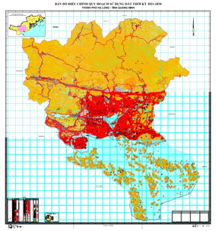 Bản đồ điều chỉnh quy hoạch sử dụng đất thời kỳ 2021-2025 của Tp Hạ Long